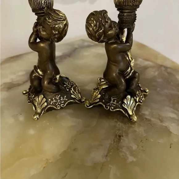 Empire of Wealty Antique Gold Candleholders (pair)made in Russia New